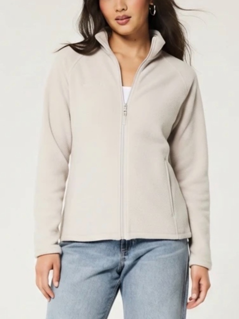 Columbia Cream Fleece Full Zip Jacket